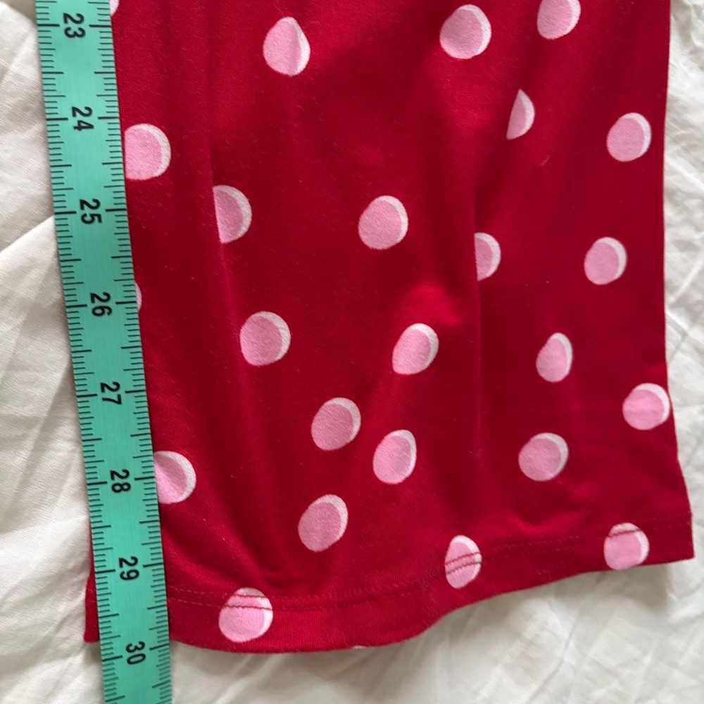 Kate Spade Red Pink Polka Dot Pajama Set Long Sleeve Pants Valentine - Picture 15 of 15